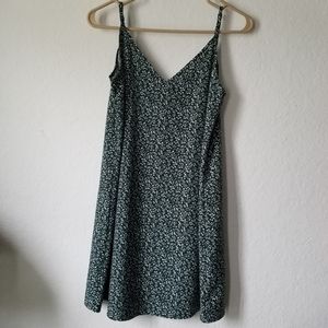 SHEIN Green and White Patterned Camisole Dress